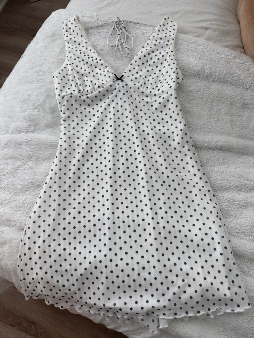 Cotton Candy White Polka Dot Mini Dress